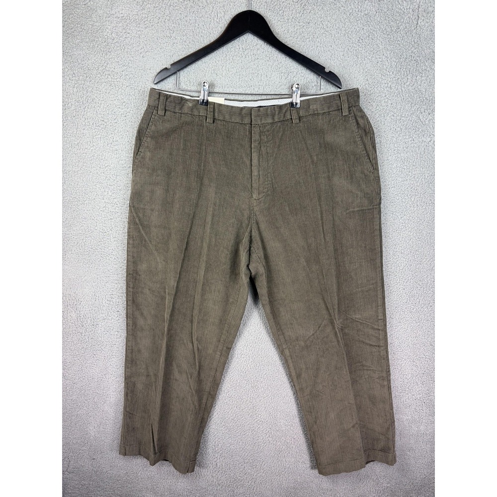 Van Heusen Studio Pants Mens 40x29 Brown Corduroy Flat Front Dress Casual Mens - Picture 4 of 8